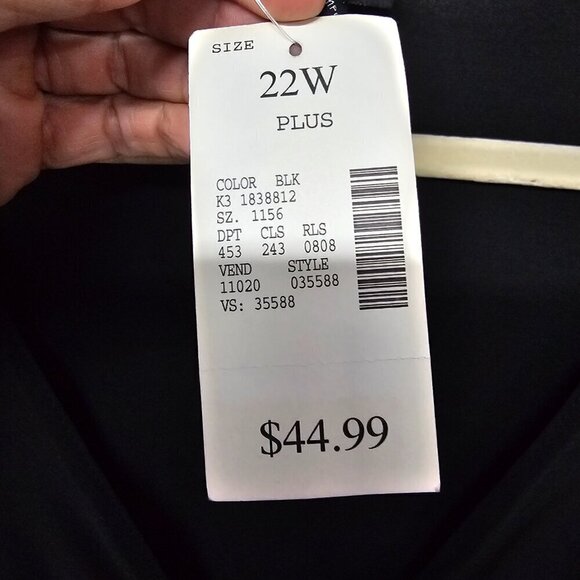 NWT Studio 1940 Black Chiffon Flowy Evening Retro Dress Size 22W - Picture 9 of 11